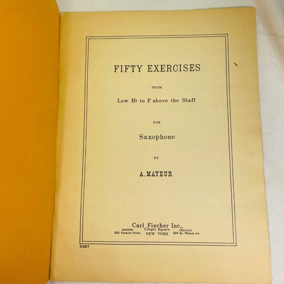 Fifty Exercises For Saxophone From Low Bb To F Above The Staff By A. Mayeur Vint - Picture 3 of 6